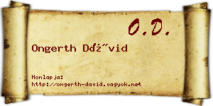 Ongerth Dávid névjegykártya